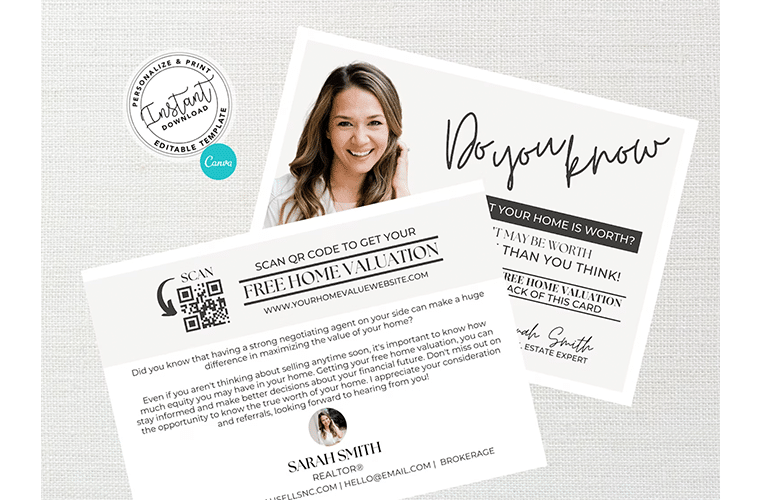 Use a direct mail campaign tool like this gorg postcard template.