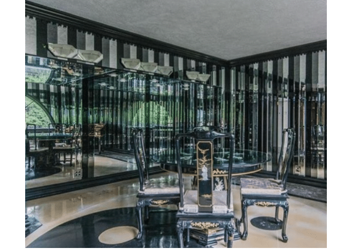 Creepy mirrored dining room