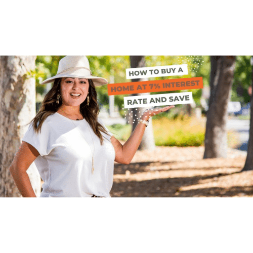 Marie Keaney holding words saying "How to Buy a Home at 7% Interest Rate and Save."